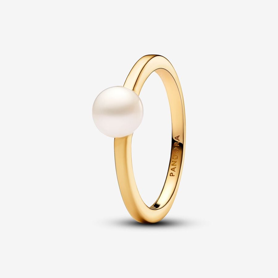 14k Gold-plated Treated Freshwater Cultured Pearl Ring - Pandora - 163157C01