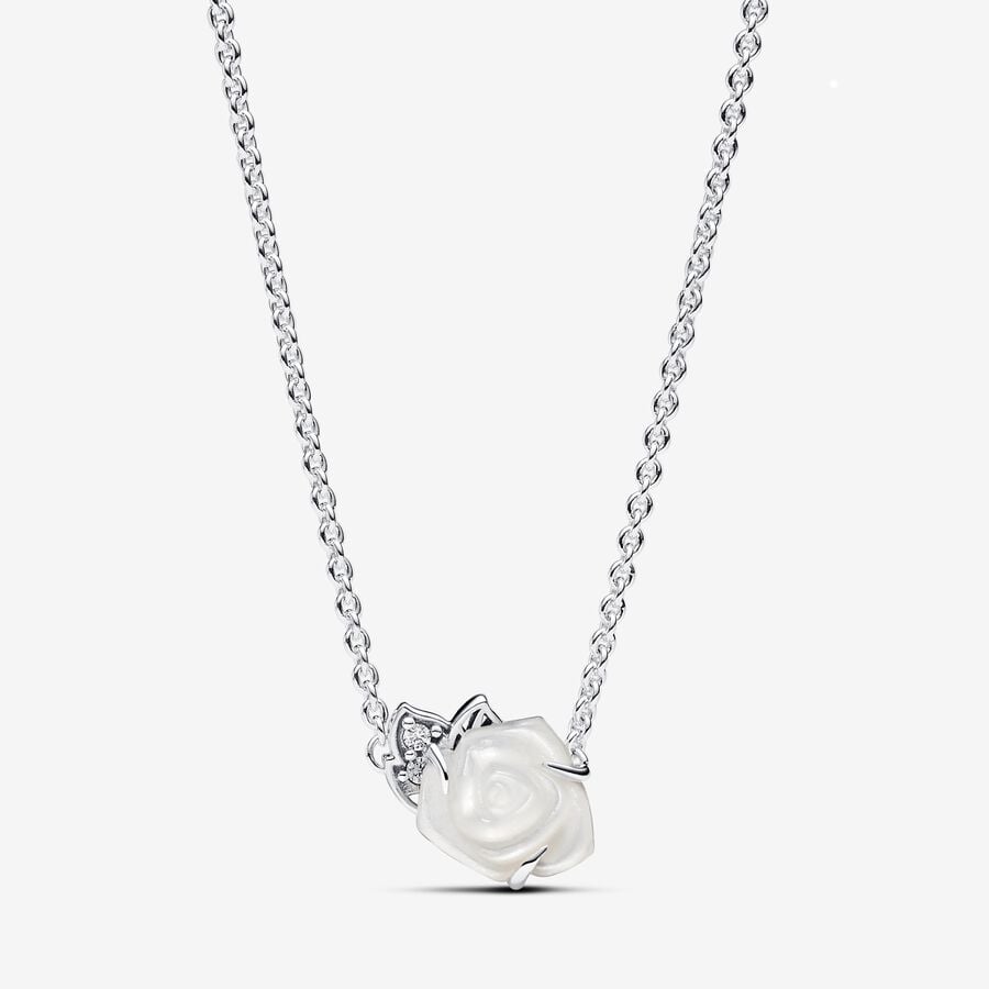 White Rose in Bloom Collier Necklace - Pandora - 393206C01-45