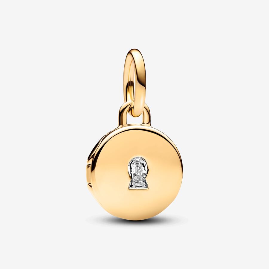 14k Gold-plated Openable & Engravable Love Locket Dangle Charm - Pandora - 763066C01