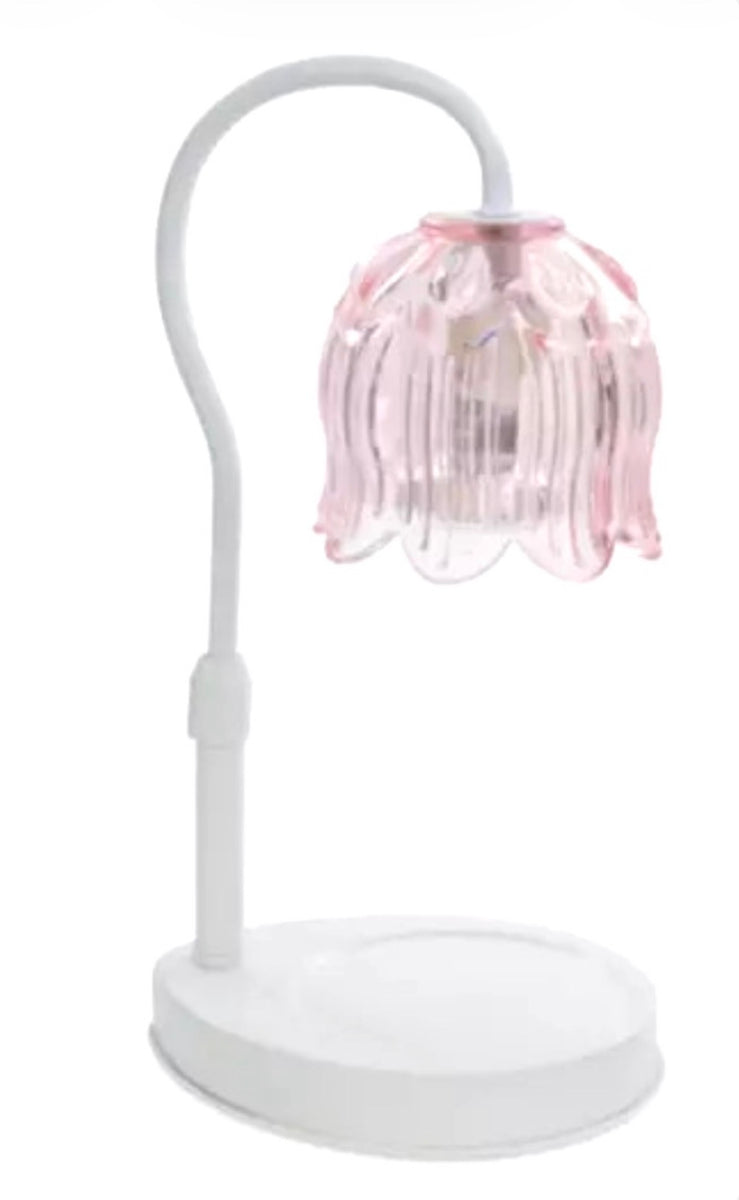 Pink Glass Tulip Lampshade – 4.3" Dia X 4.3" H, 1.65" Top Opening – High-Transmittance Art Glass, Smooth Edges – For Ceiling Lights, Sconces, Table Lamps – European Floral Design
