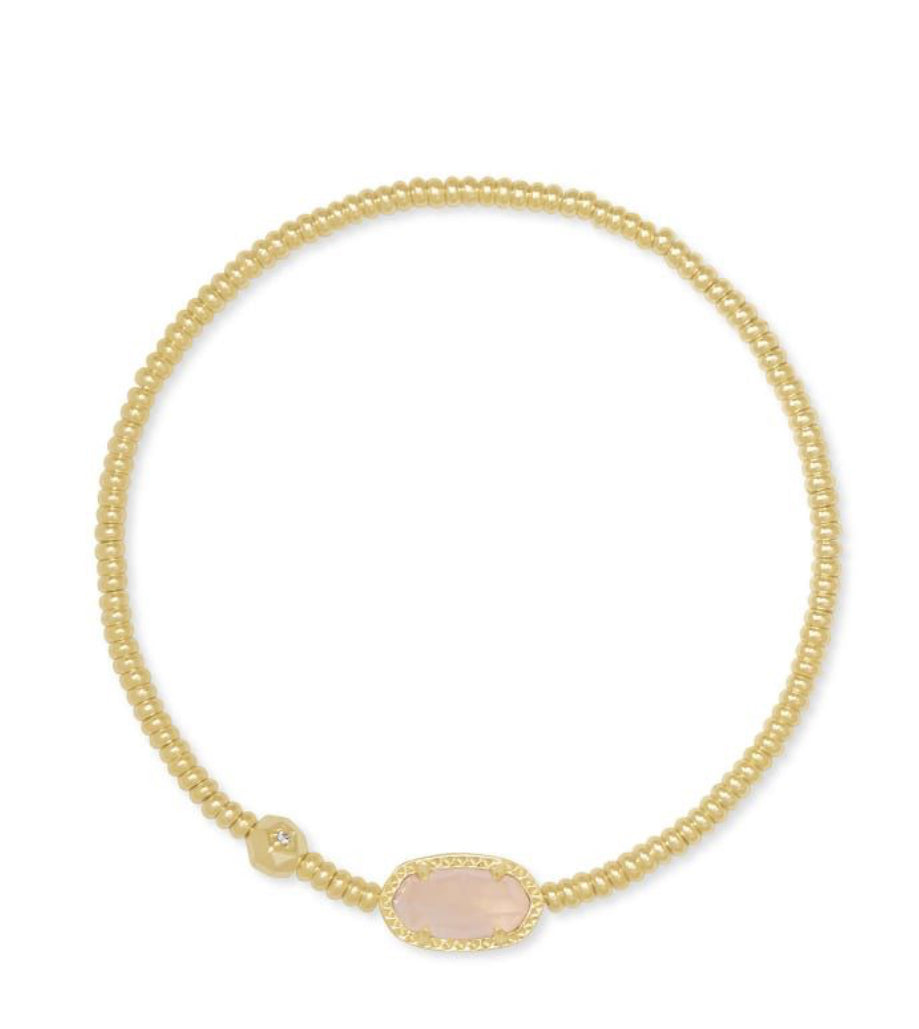 Grayson Gold Stretch Bracelet in Rose Quartz - Kendra Scott