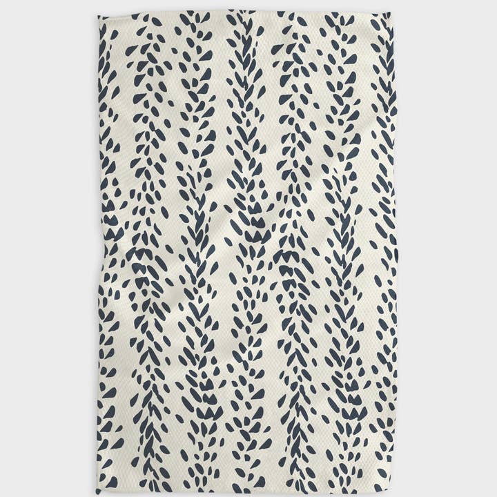 Geometry - Reeds Printed Midnight Tea Towel