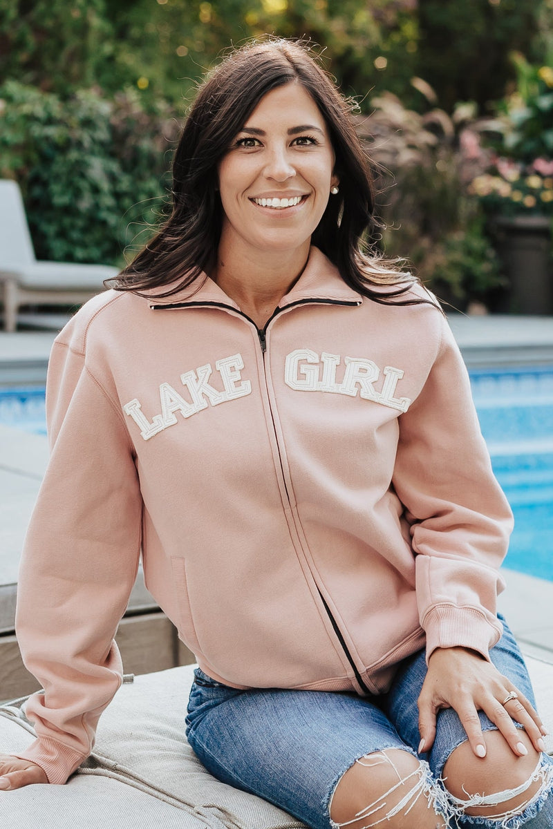 Lakegirl - Track Jacket - Dusty Pink – Red Barn Company Store