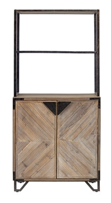Fir Wood and Iron Cabinet with Shelving