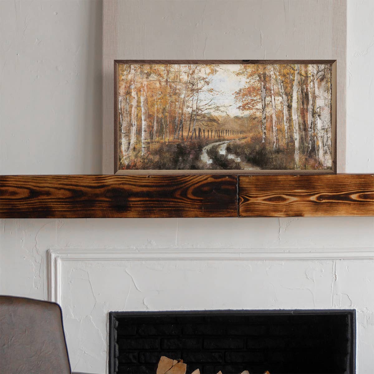 Rusted Hearth Birch Trees 2 By Nina Blue: 16 x 8 x 1.5