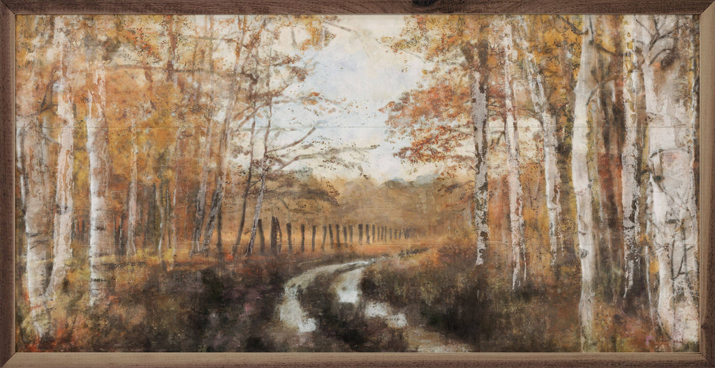 Rusted Hearth Birch Trees 2 By Nina Blue: 16 x 8 x 1.5