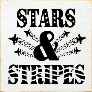 Stars & Stripes (Military Jet) Wood Sign: Old Blue