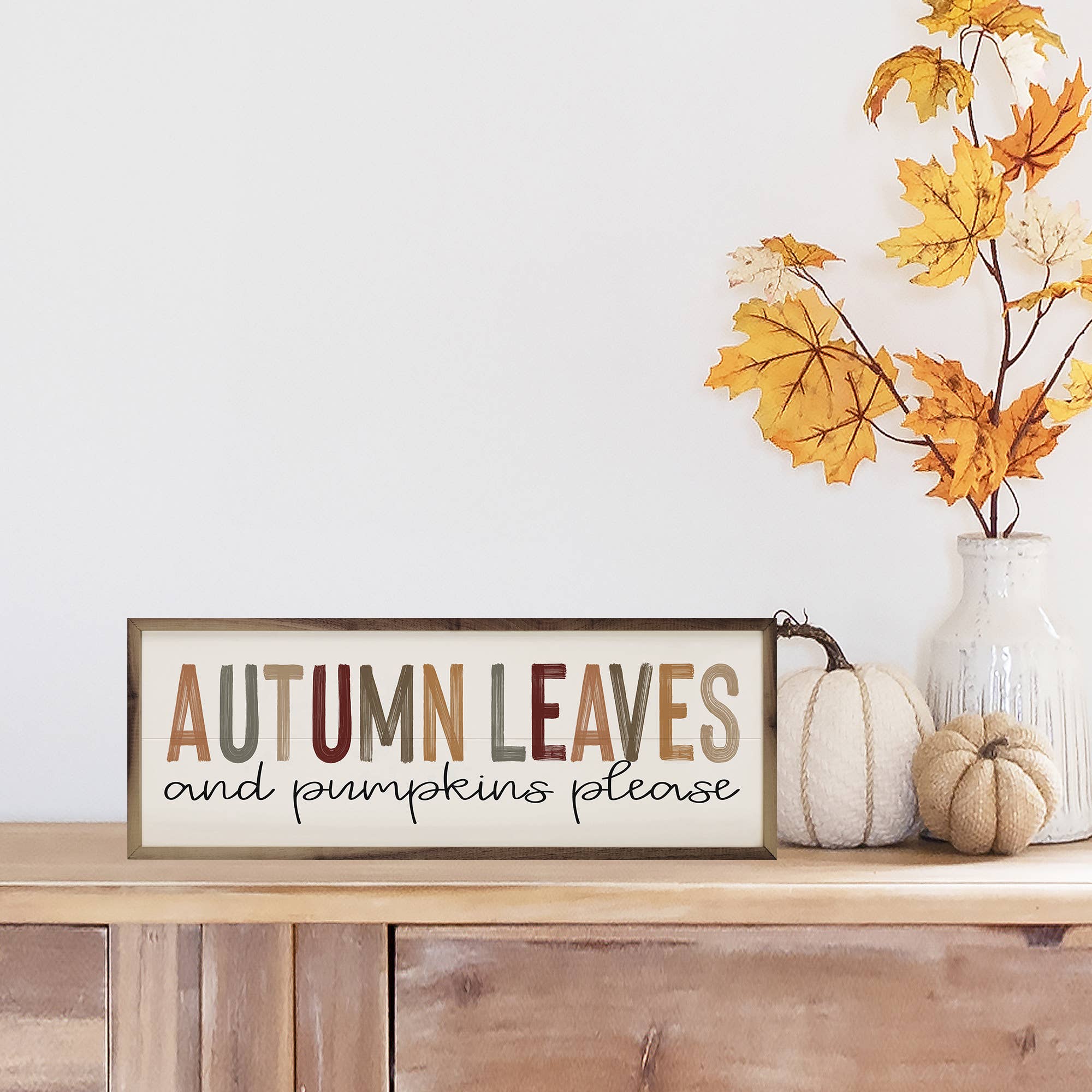 Autumn Leaves Colorful On White: 12 x 4 x 1.5