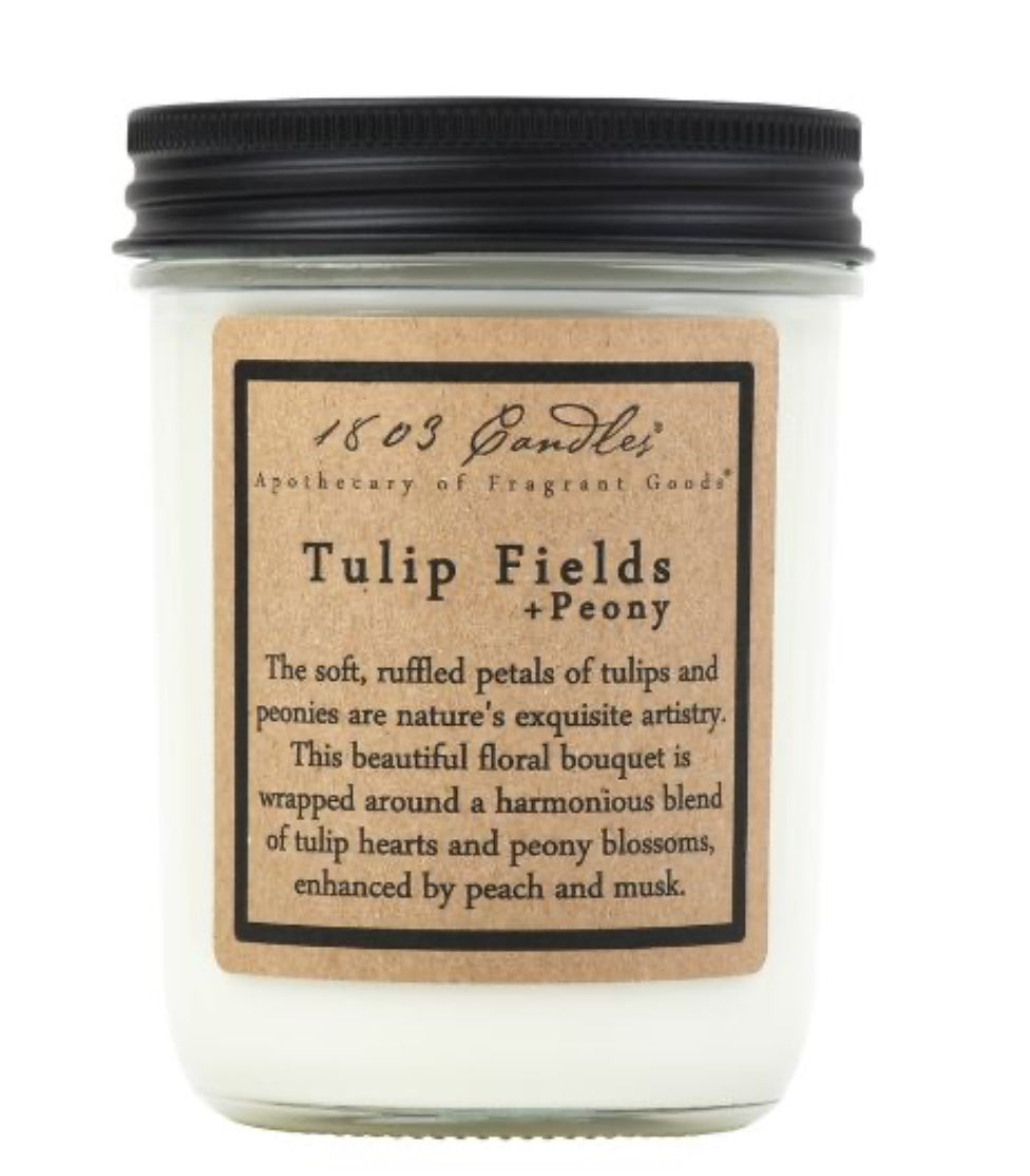 1803 Candles- 14oz Jar - Tulip Fields + Peony