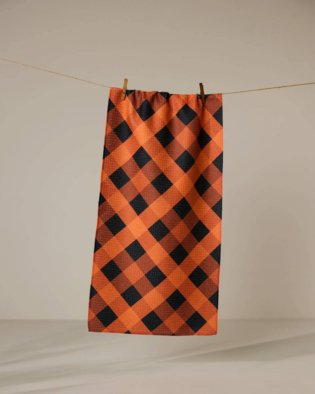 Pumpkin Plaid Bar Towel
