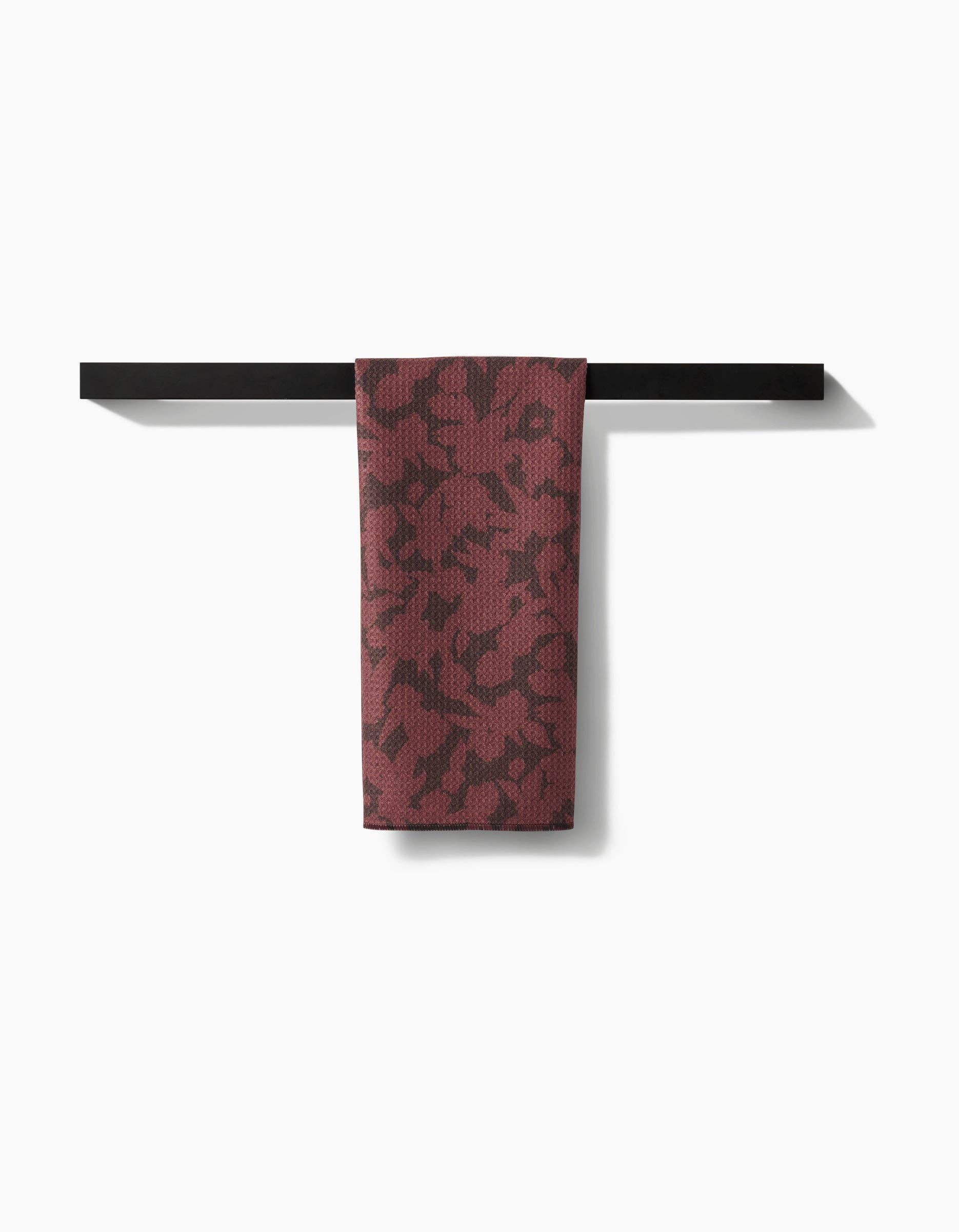 Wild Wood Maroon Tea Towel