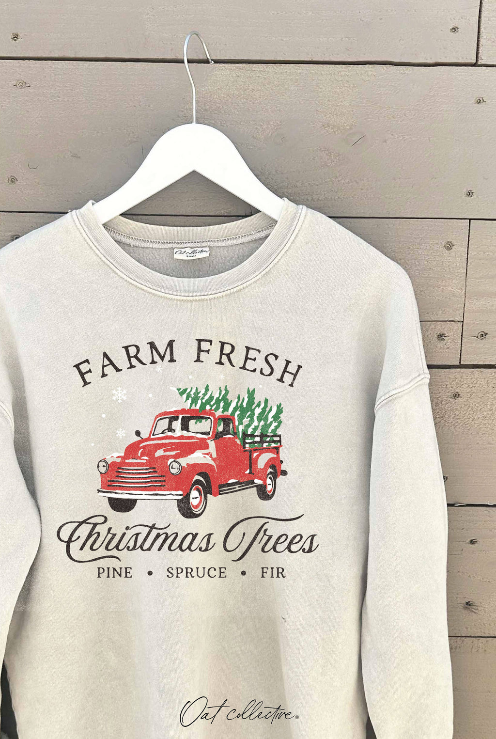 FARM FRESH CHRISTMAS  Mineral Graphic Sweatshirt  : WHITE DOVE