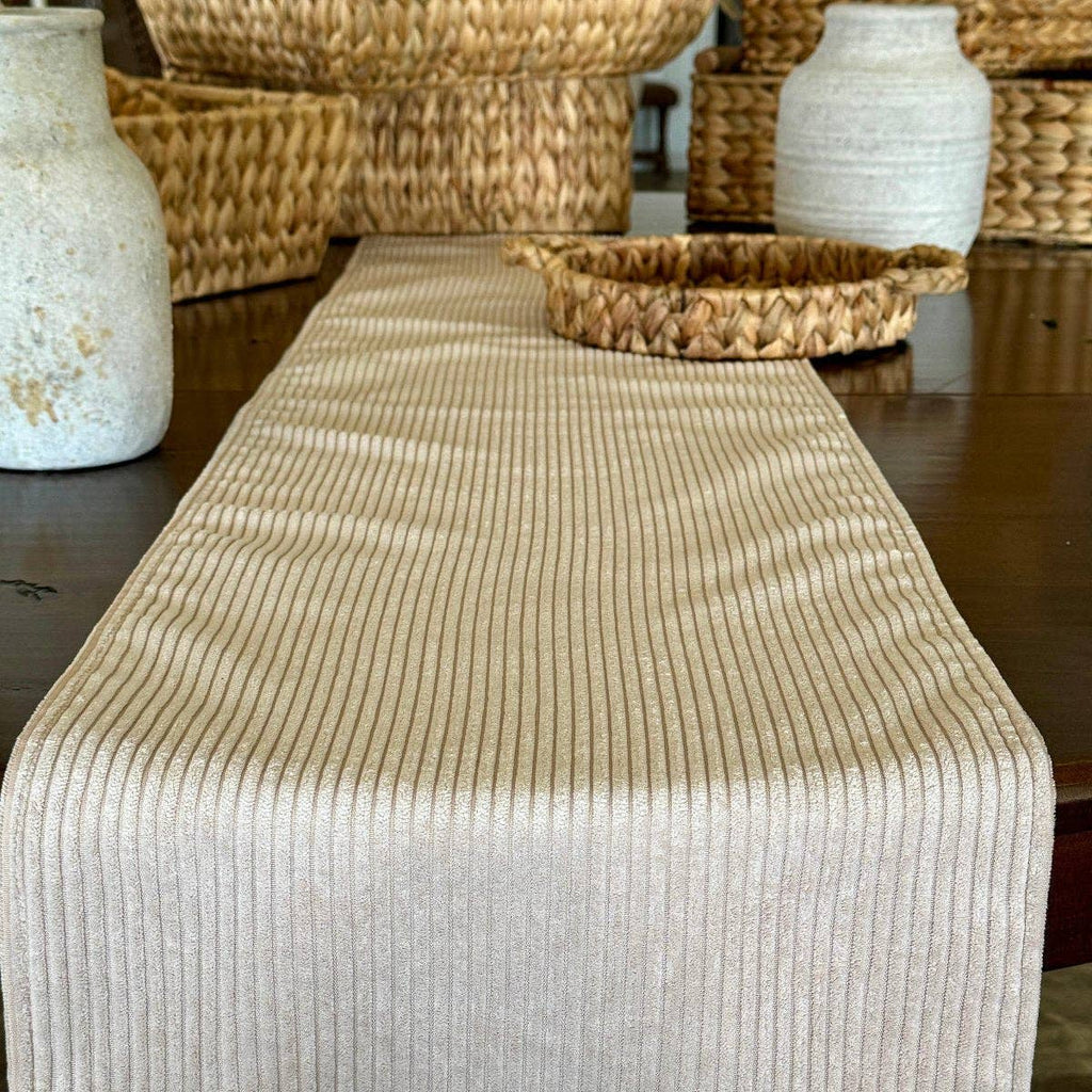 CF-3383 - Tan Corduroy Table Runnerh
