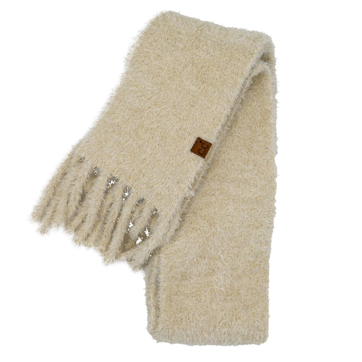 Metallic Eyelash C.C Scarf SFC0118: Ivory