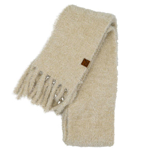 Metallic Eyelash C.C Scarf SFC0118: Ivory