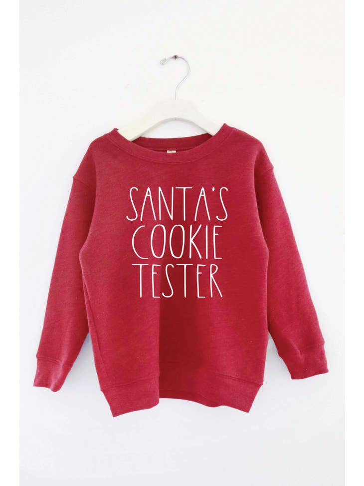Santa's Cookie Tester Toddler Sweatshirt - Red