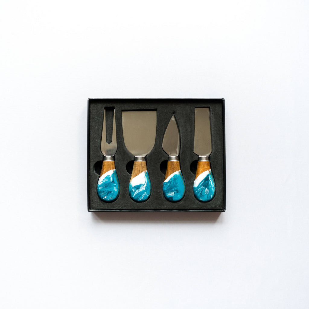 Resin Coated Cheese Knife Set- Ocean Vibes
