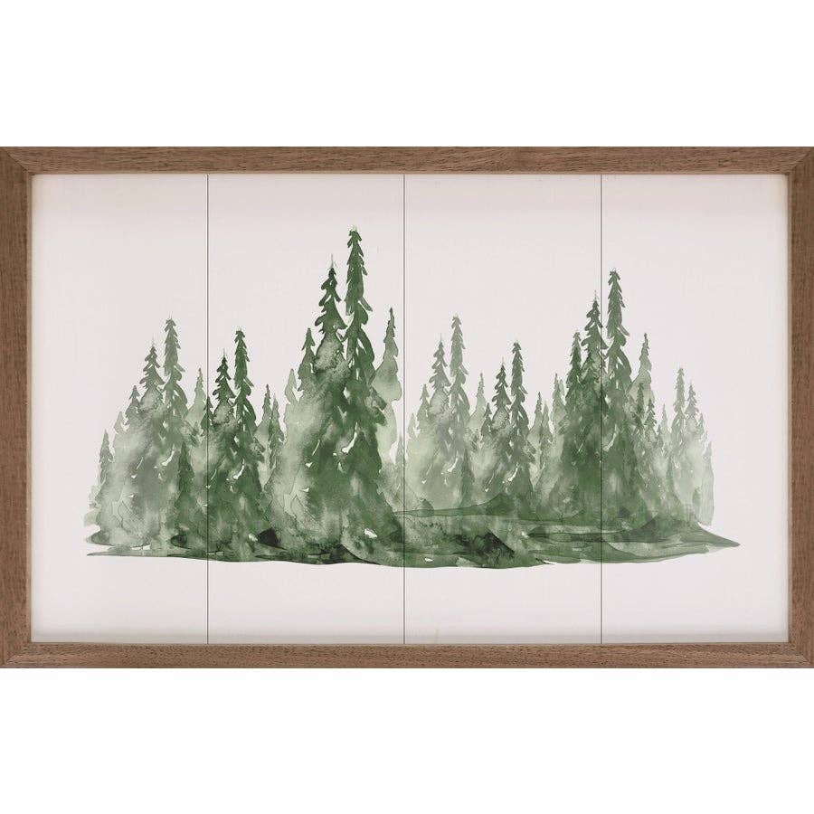 Watercolor Pines Forest: 16 x 10 x 1.5