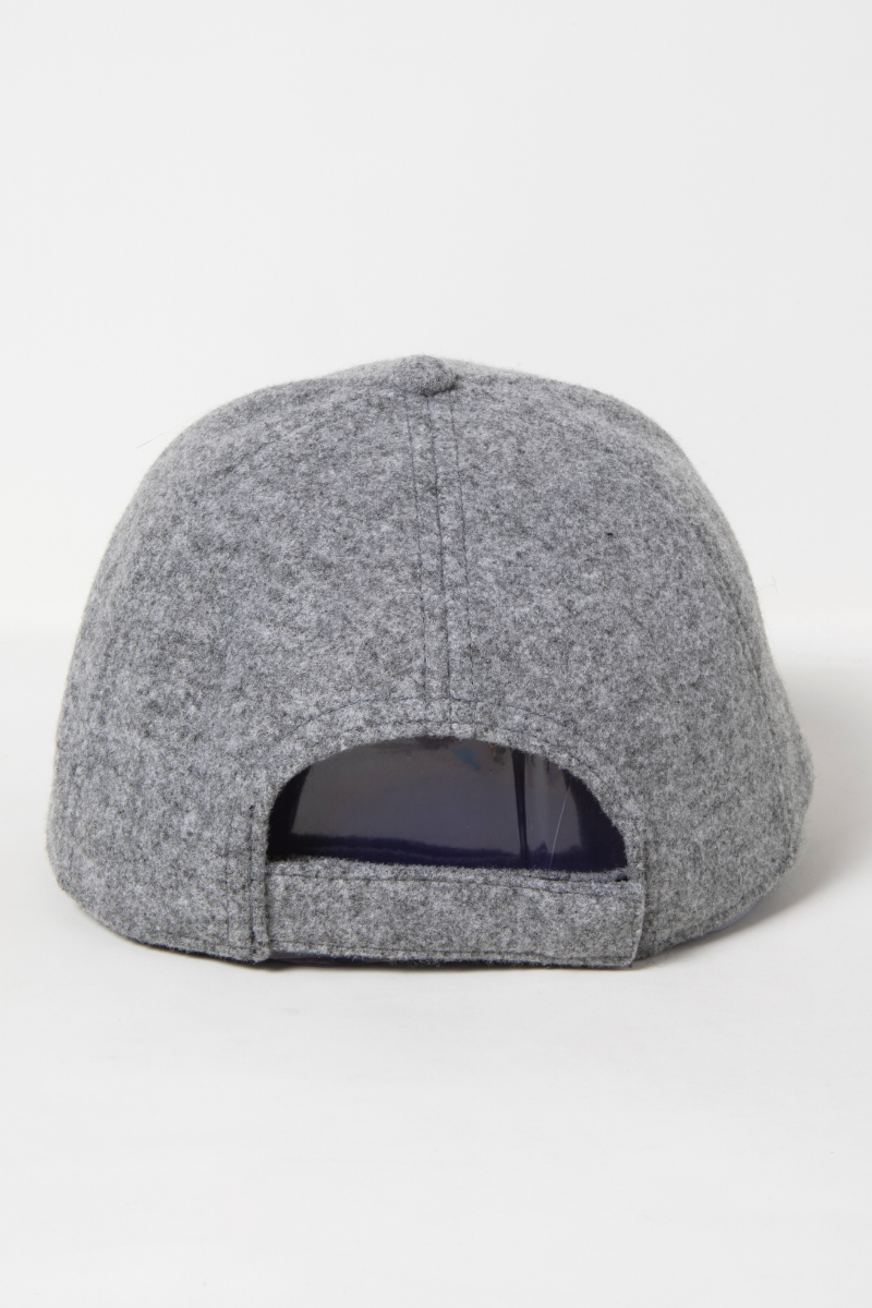 Solid faux wool baseball cap: Beige