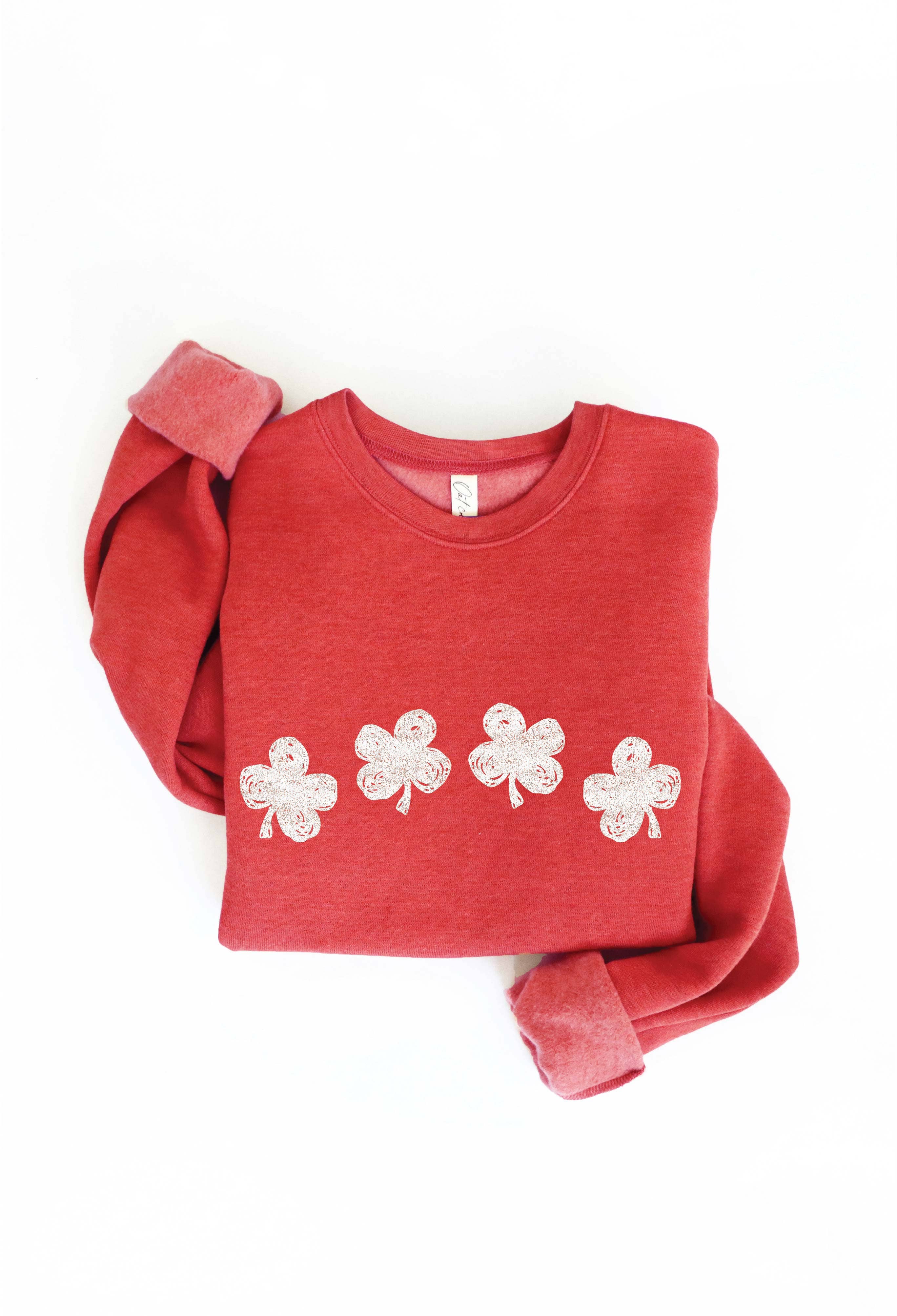 CLOVER ROW Graphic Sweatshirt: HEATHER FOREST