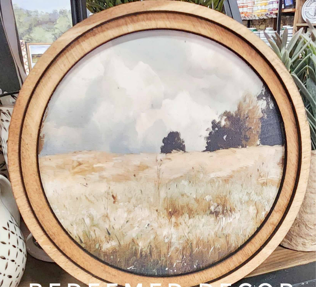 8" Round Moody Meadow Art