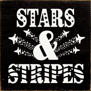 Stars & Stripes (Military Jet) Wood Sign: Old Blue