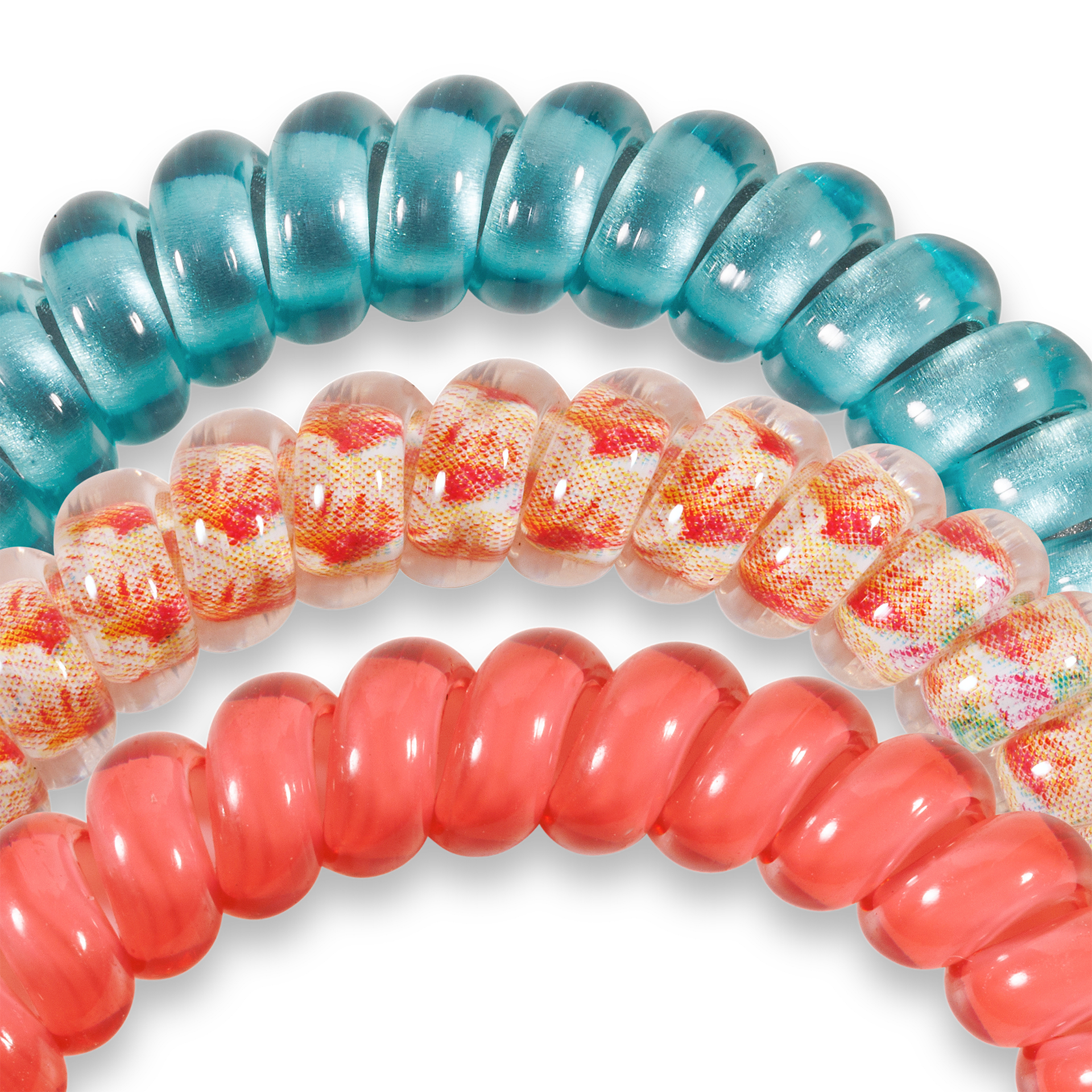 Spiral Hair Coils | Small | Coral Craze Hair Ties