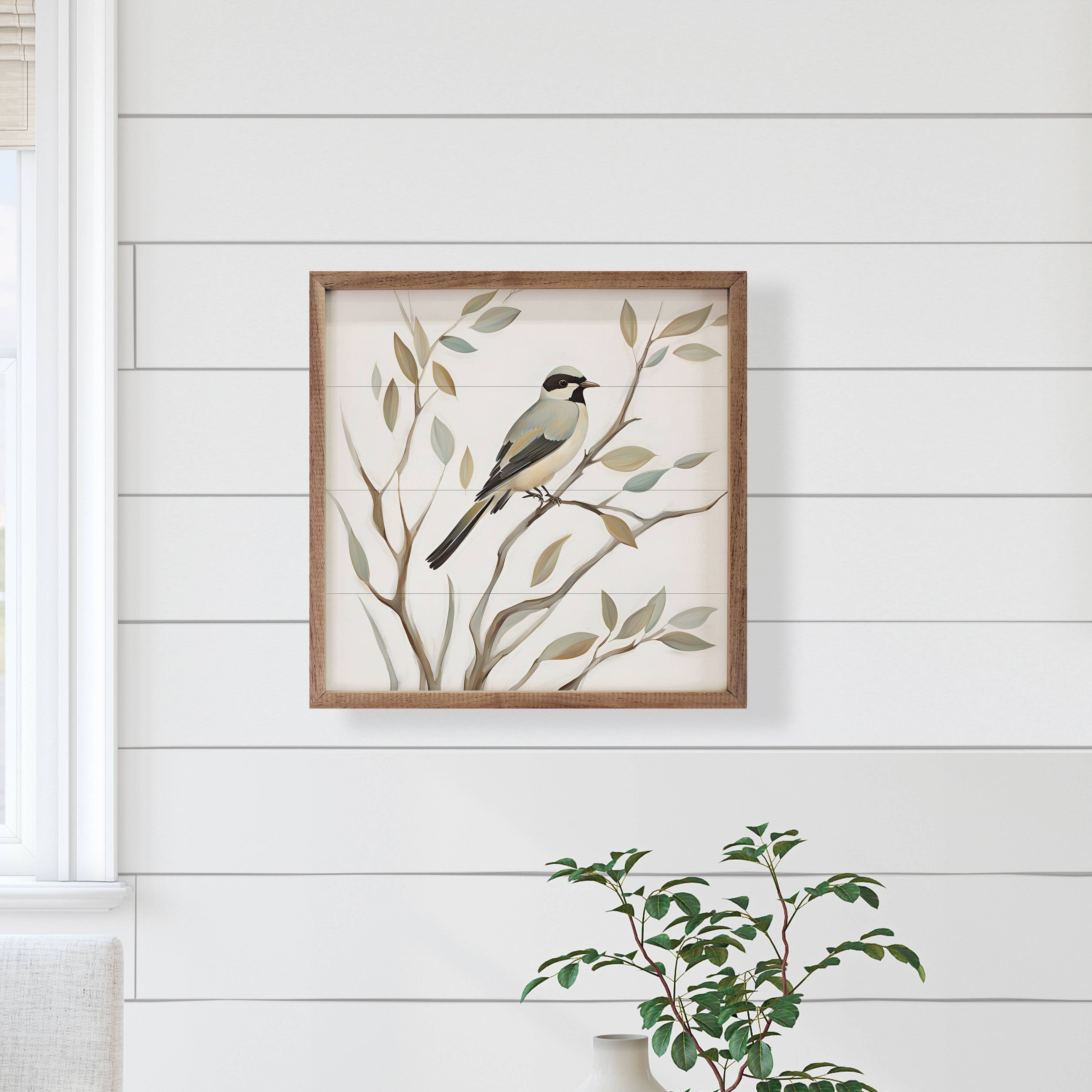 Solo Bird On Branch: 4 x 4 x 1