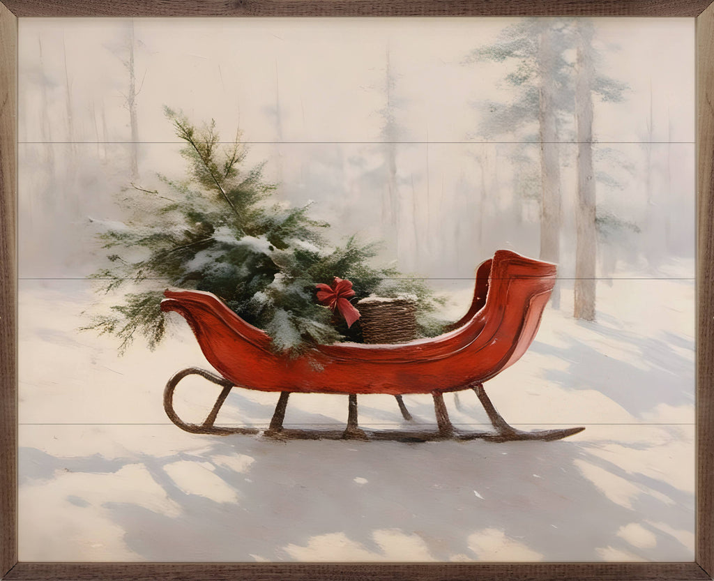 Beautiful Red Sleigh: 20 x 16 x 1.5
