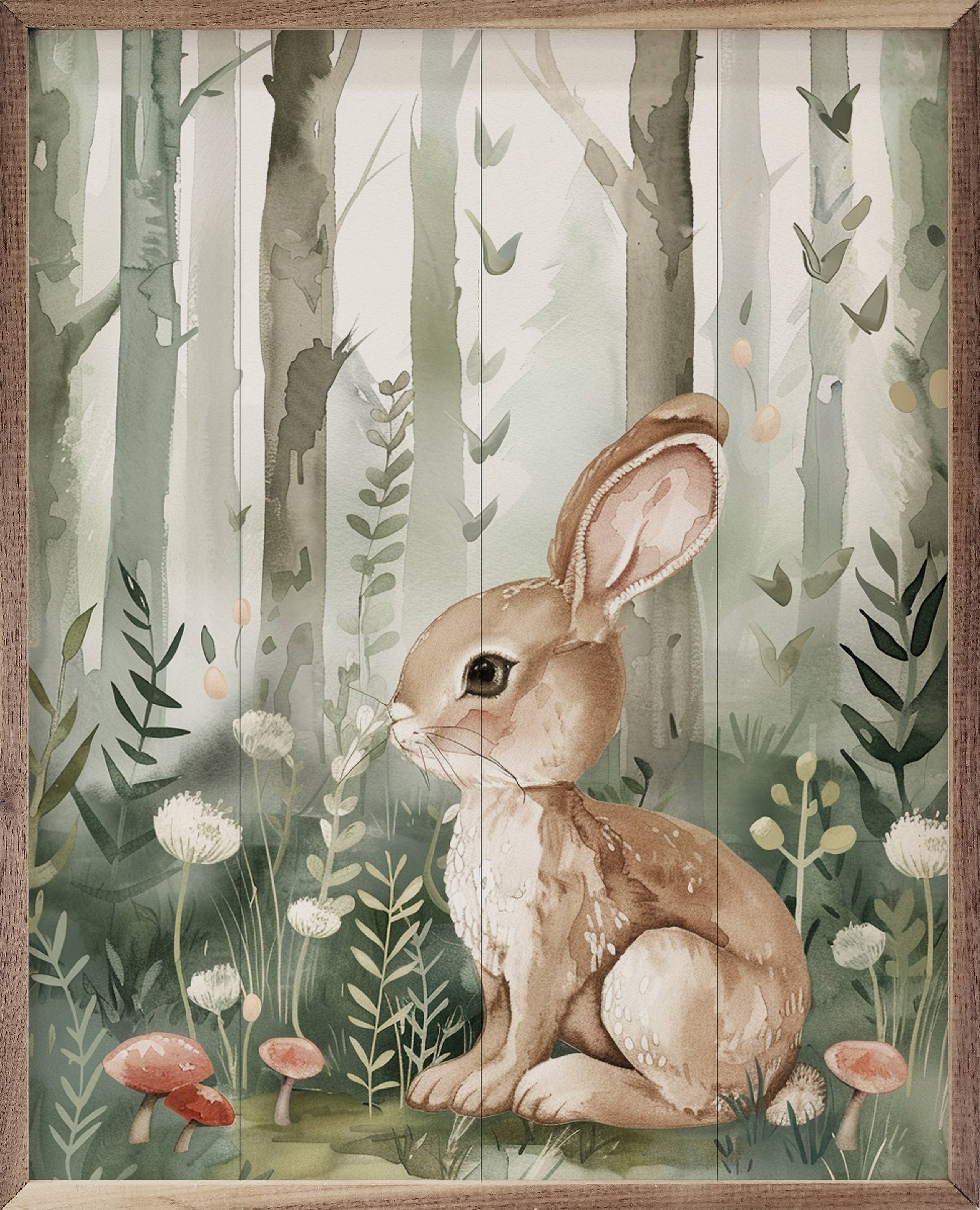 Woodland Animal Bunny: 16 x 20 x 1.5