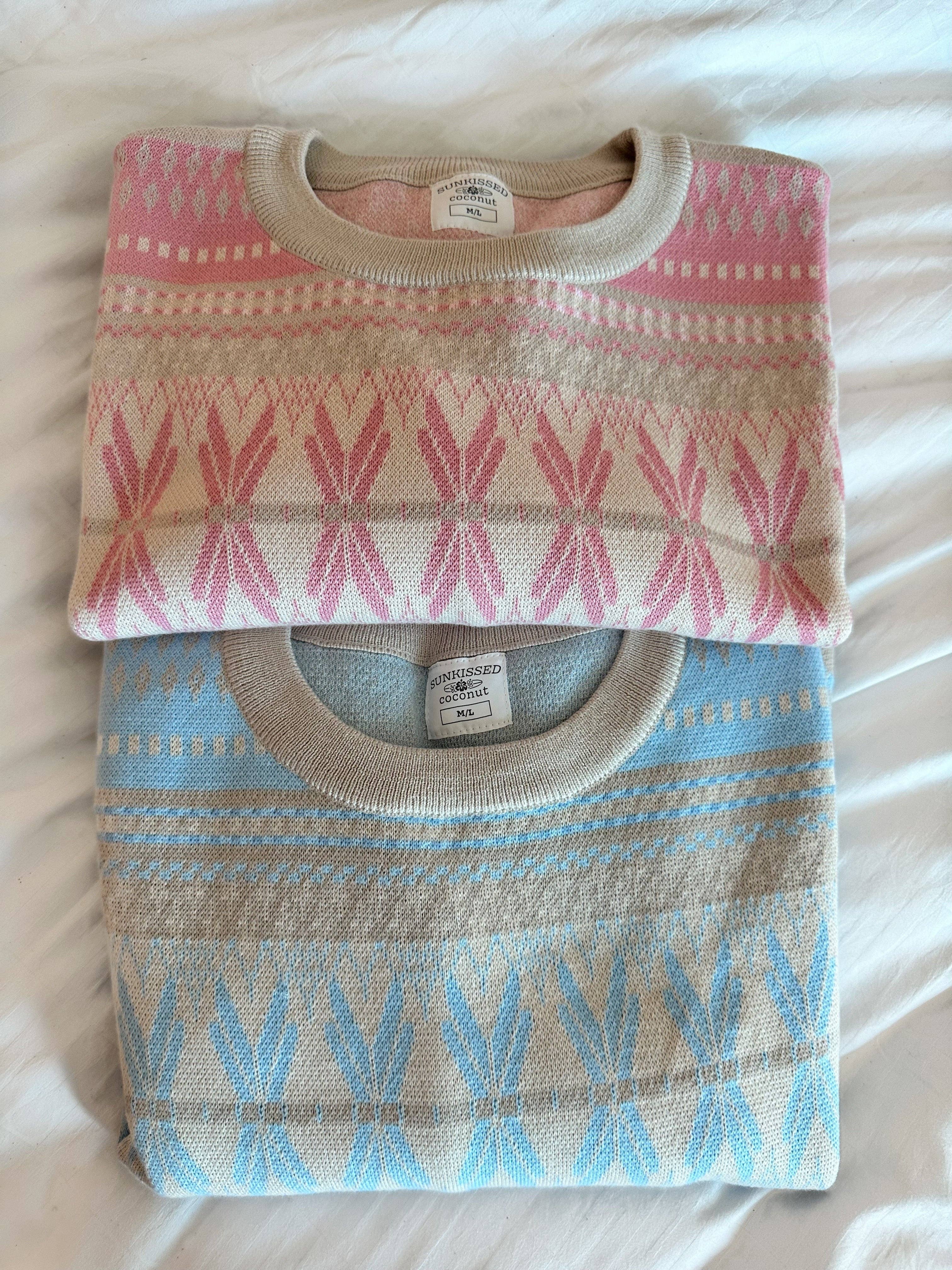 Aspen Ski Winter Sweater: Pink Snowflake