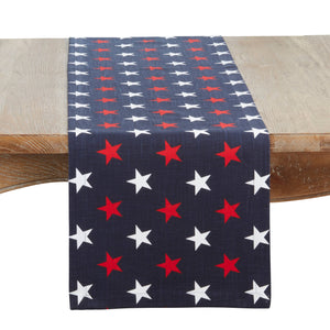 Patriotic Americana Stars Table Runner: Red/White/Blue / 14"x72"