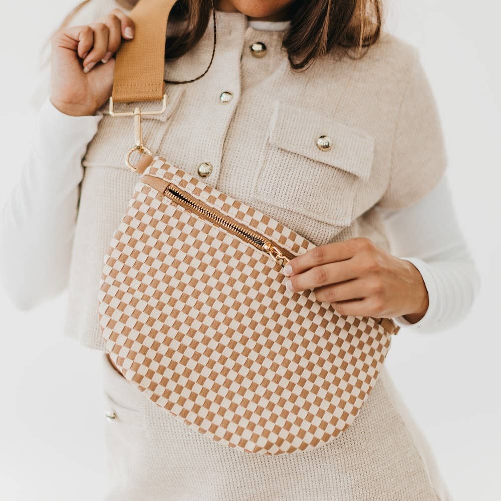 Westlyn Woven Bum Bag *NEW COLORS ADDED*: Woven Checkered Navy