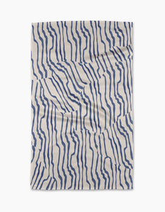 Stripe Funk Grounds Blue Tea Towel