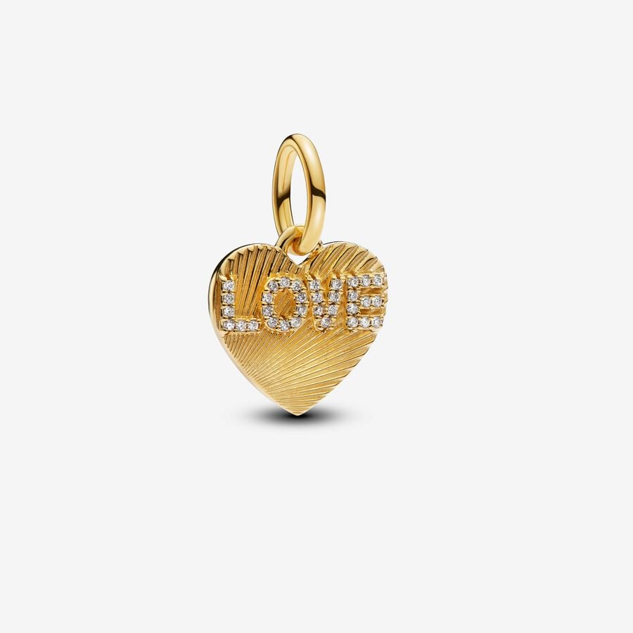 Love heart tangle charm gold tone