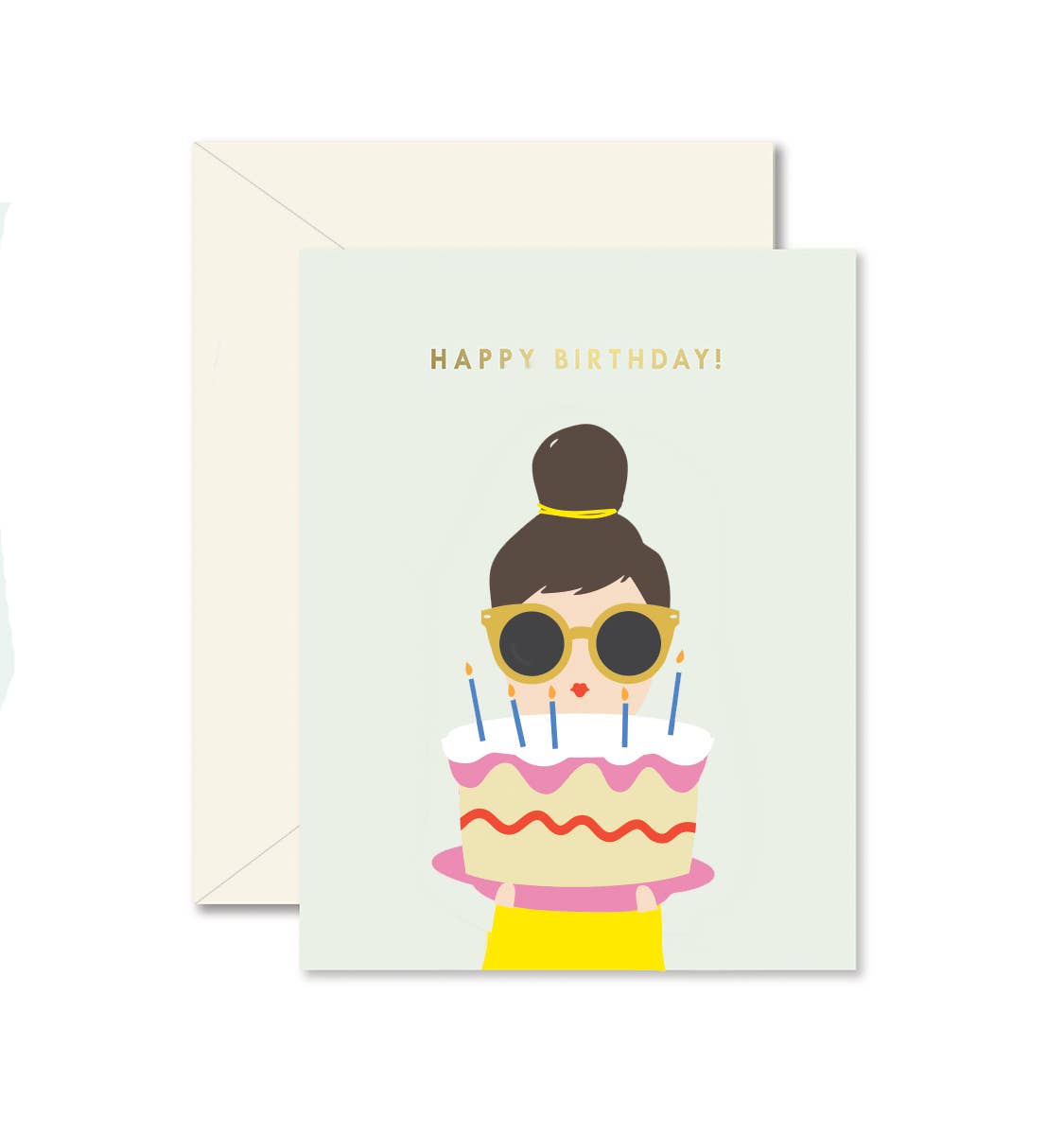 Cake Lady Birthday Greeting Card: Single Card