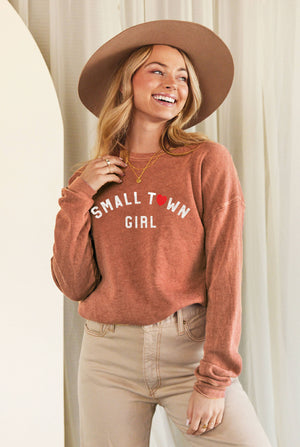 SMALL TOWN GIRL Mineral Graphic Sweatshirt: VINTAGE BLACK / L