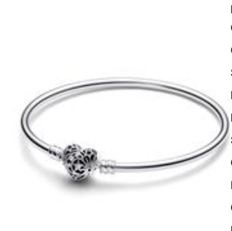 STERLING SILVER  BANGLE WITH HEART CLASP AND CLEAR CUBIC ZIRCONIA 593400C01