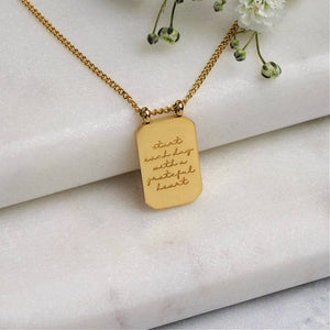 Start Day With Grateful Heart - 18k Gold-Dipped Pendant: Yellow Gold