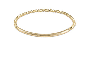 enewton -7.25" Classic Gold 3mm Bead Bracelet - Bliss Bar Textured