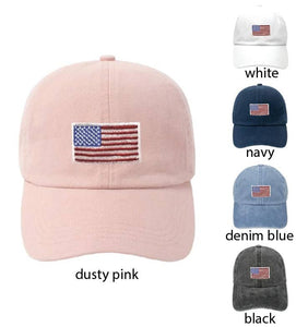 American Flag Embroidery Baseball Cap: Navy