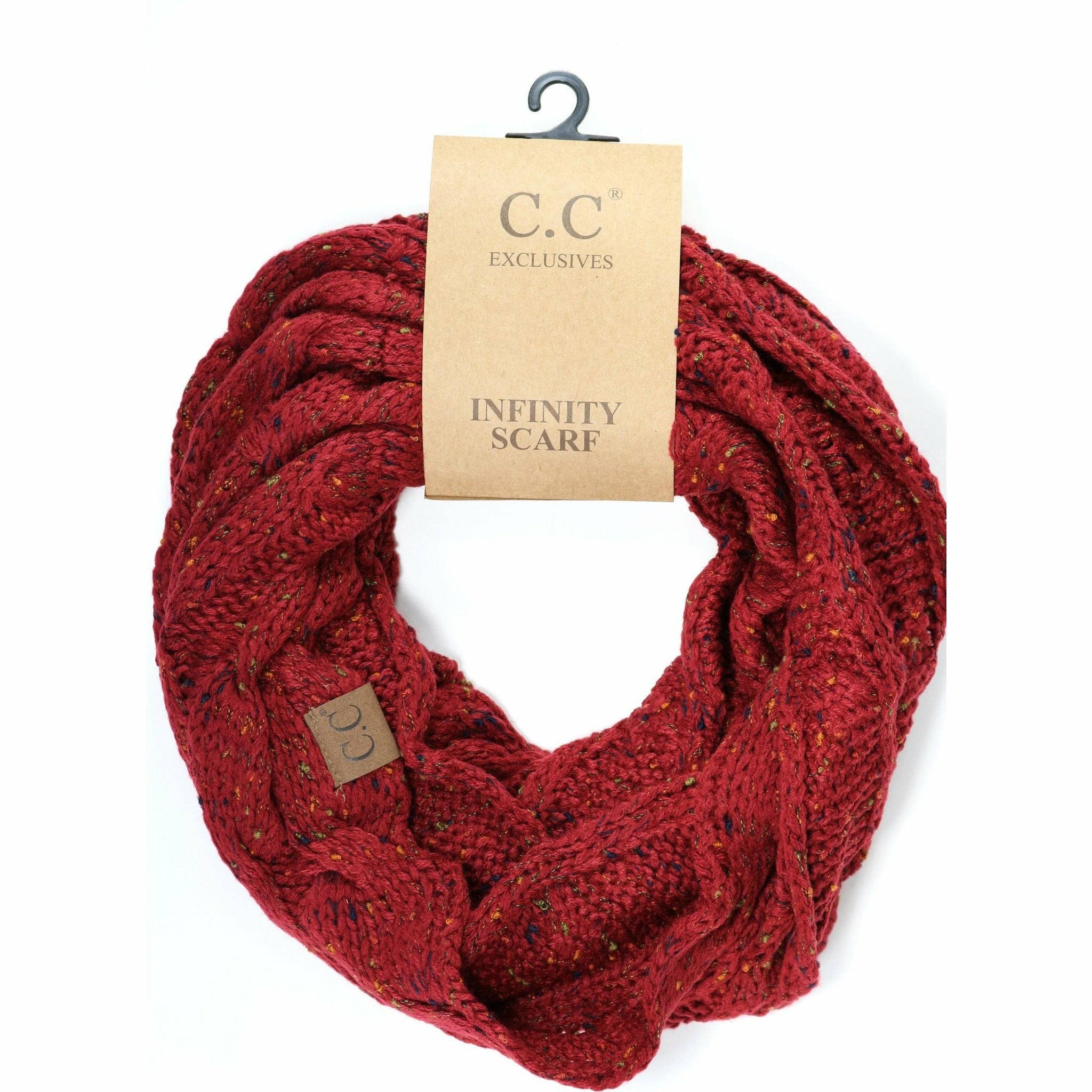 Flecked CC Infinity Scarf SF33: Natural Grey