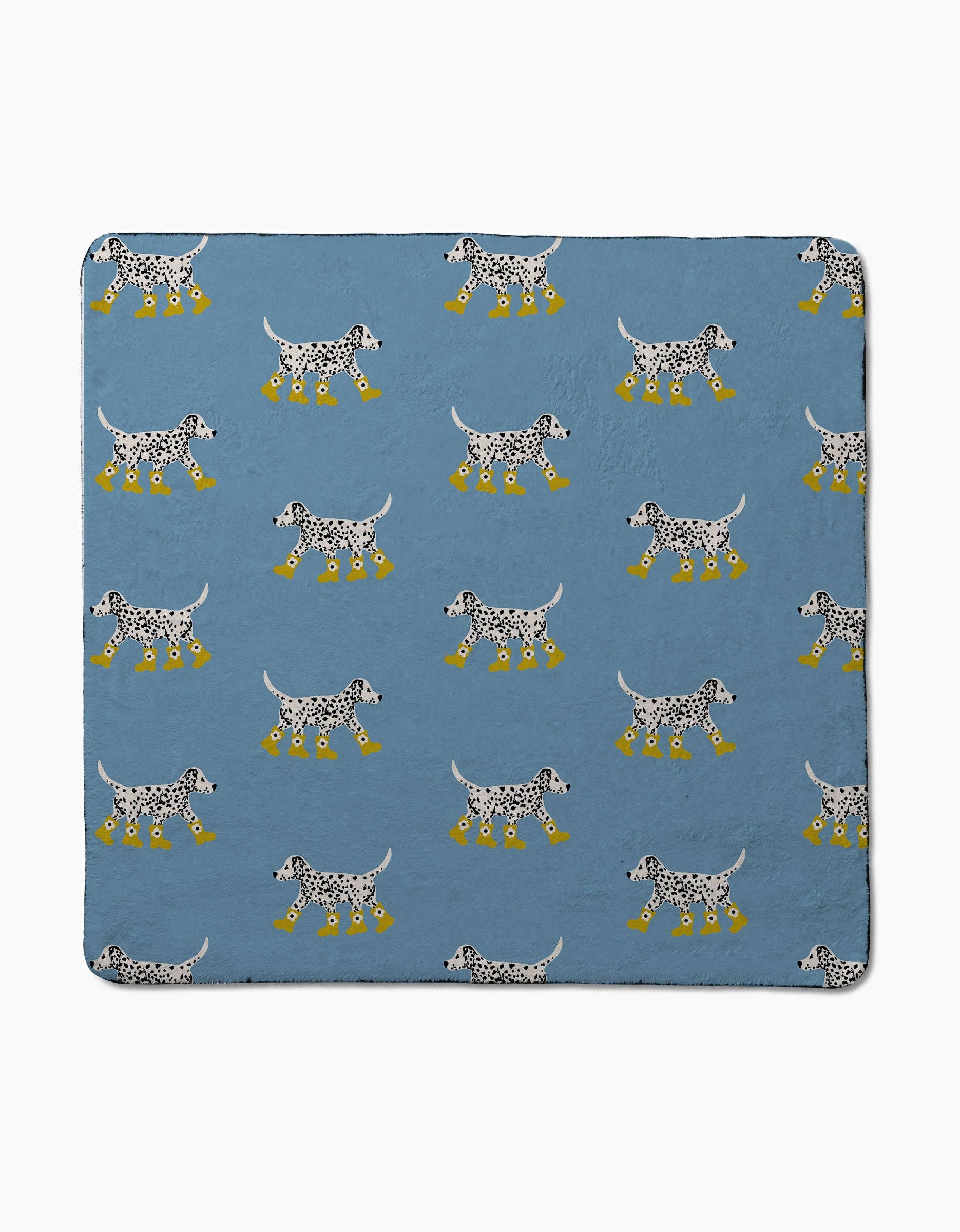 Dalmatian In Boots Blue Plush Towel