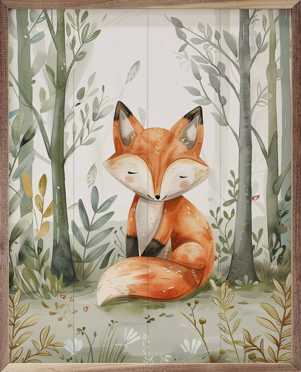 Woodland Animal Fox: 16 x 20 x 1.5