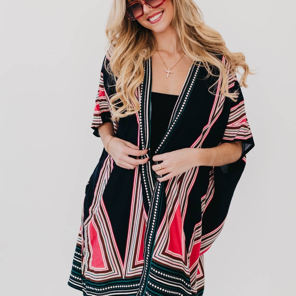 In The City Of Paradise Kimono: Black