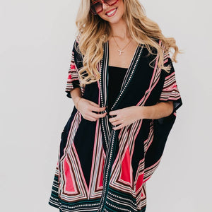 In The City Of Paradise Kimono: Black