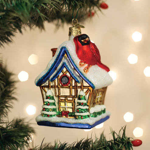 Cardinal Birdhouse Ornament - Old World Christmas