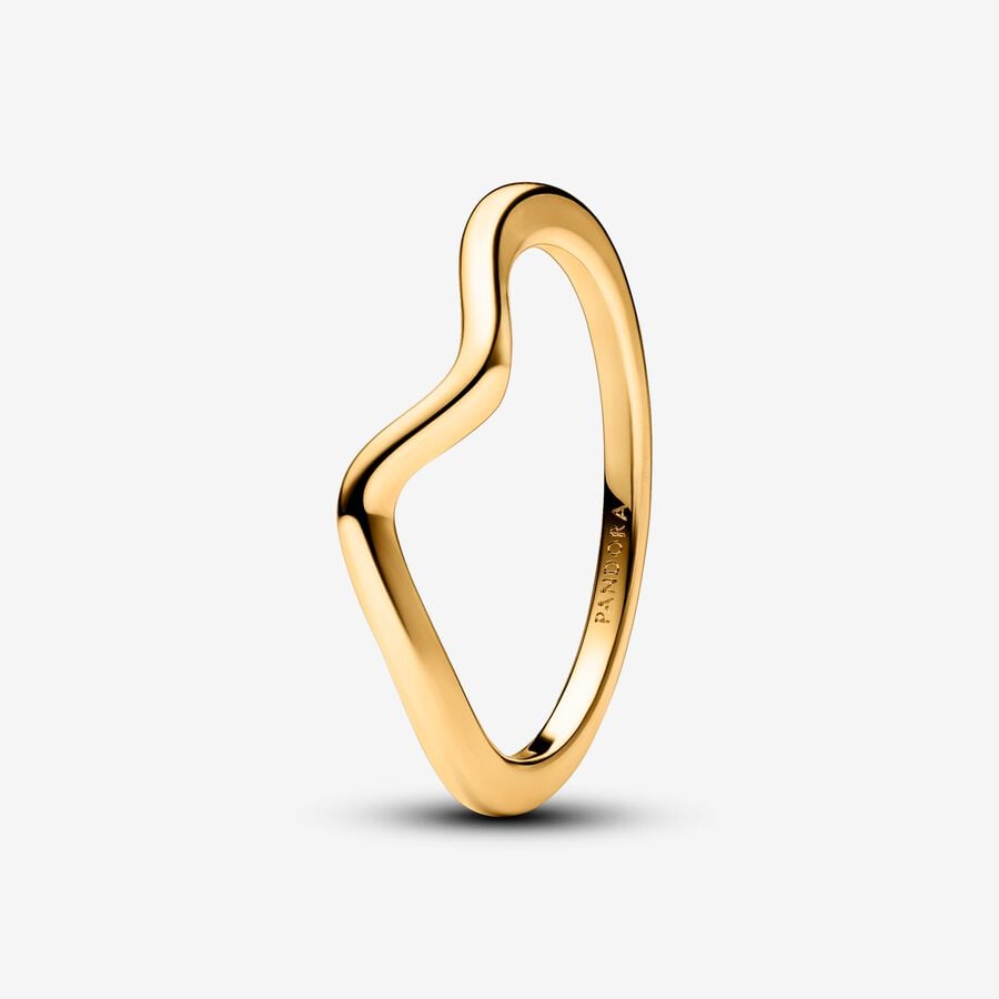 14k Gold-plated Polished Wave Ring - Pandora - 163095C00