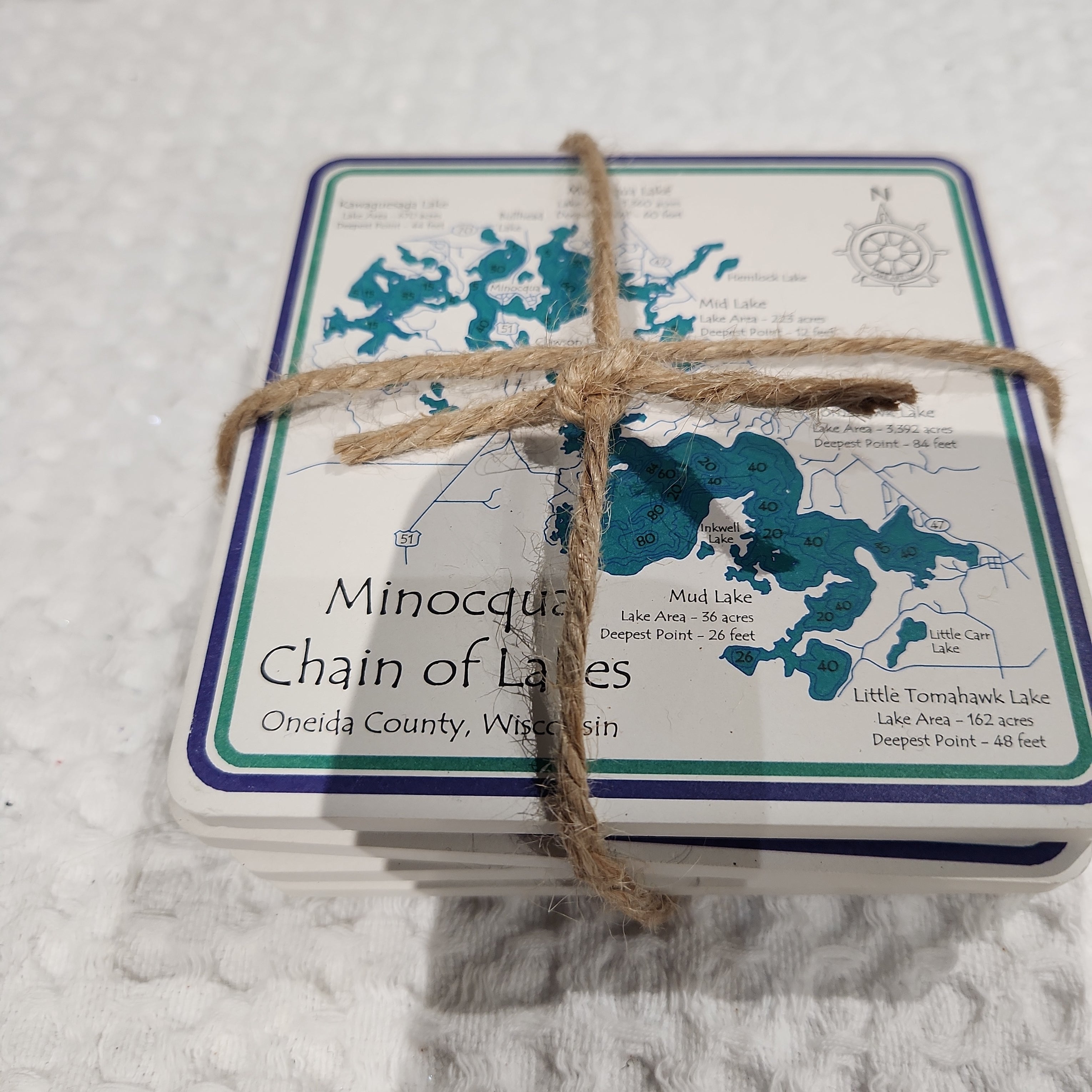 Minoqua Chain Coasters (Set of 4)