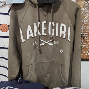Lakegirl - Sanded Fleece Hooded Sweatshirt - Olive